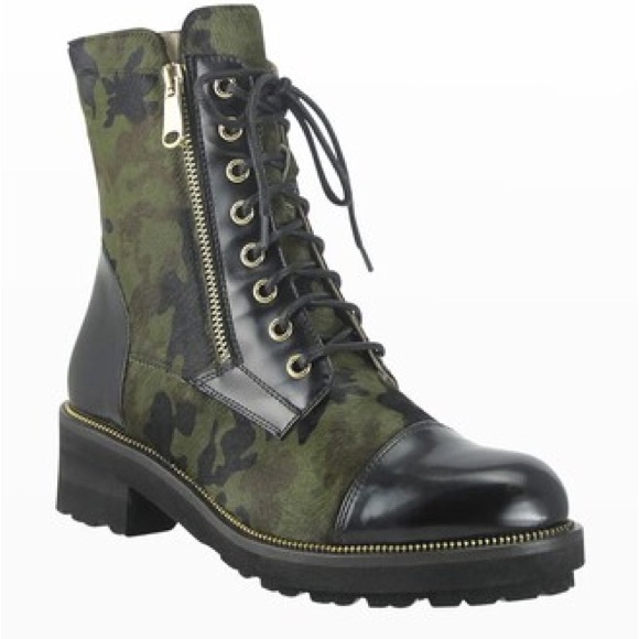Ron White Shoes - Ron White Weatherproof Green and Black Combat Boots NWT